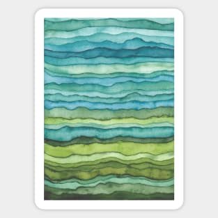 Blue and Green Waves Sticker